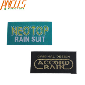 Fashion Design Woven Clothes Label Heat Cut Border For Shirt Bags