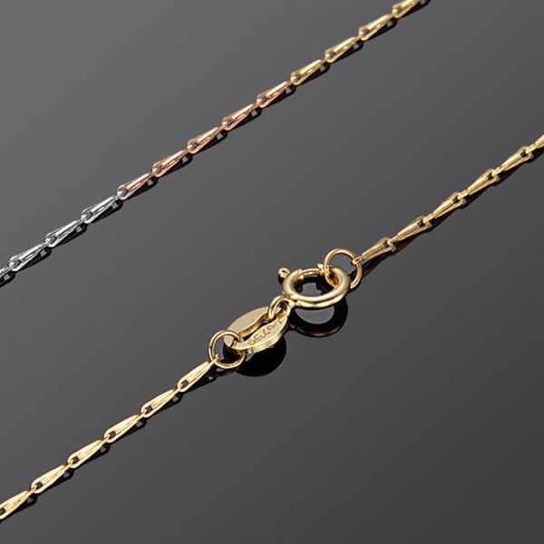 18K Rose Gold White Gold Yellow Gold Mix Color Chain for Women (NG011)