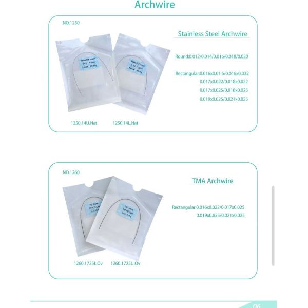 Proveedor de materiales dentales con alambre de arco activado térmicamente por Niti Ortodoncia