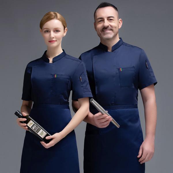 New styles Hot Sale Short Sleeves Black white Chef Coat for Hotel Chef Jacket Uniform
