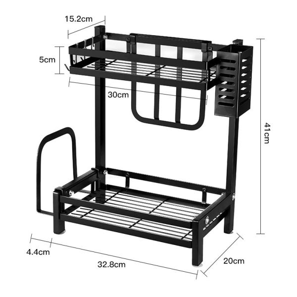 2 Layers Countertop Kitchen Rack For Condiment 15inch Height  7inch Width