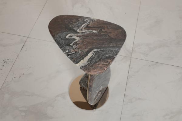Customized Stainless Steel Marble Coffee End Table With Assembly Required And Modern Minimalism Style