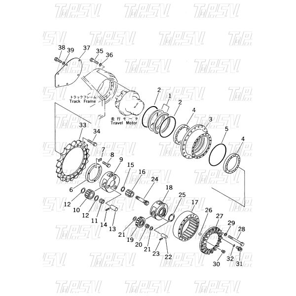20Y-27-21110 Paiement et huile d'engrenage pour l'entretien de PC200-6
