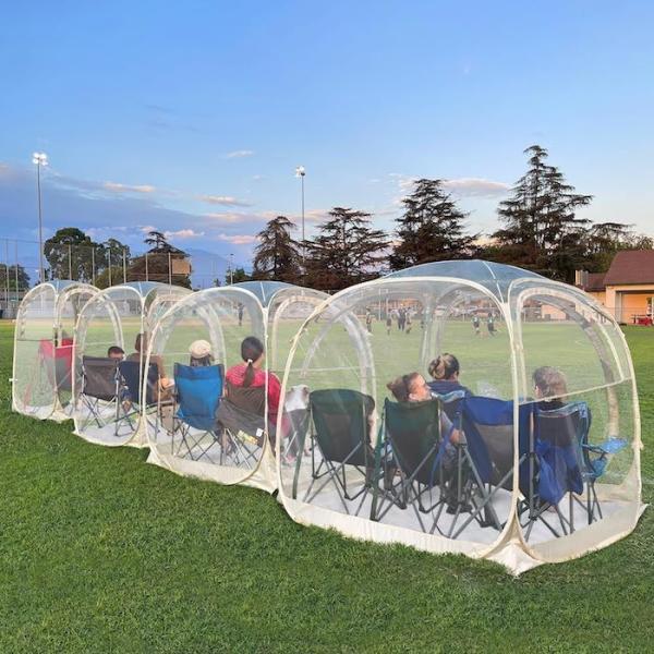 160*160*160CM Outdoor Transparent Camping Pop Up Tent With Strong Steel Frame UV Protection Polyester