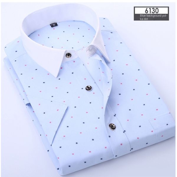 Polyester Fiber Men's Summer Floral Print Short-Sleeved Shirt Casual and Youth Design