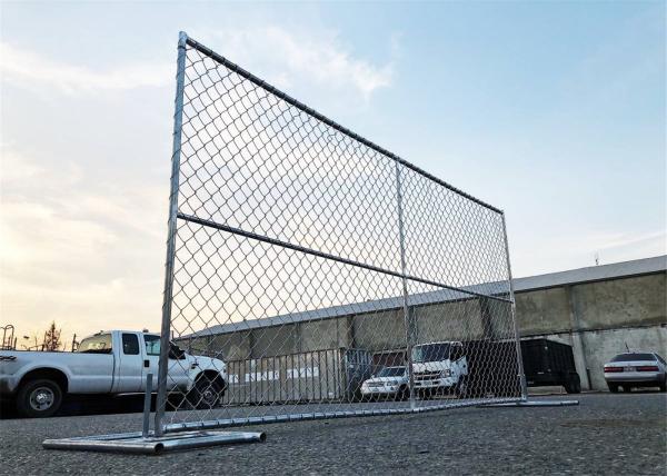 8'x12' temporary chain link fence panels diameter wire 11.5ga chain link mesh 2 x 2 tube 35mm wall thick 1.60mm