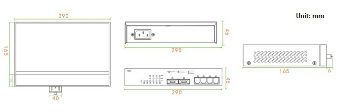 RJ45 Ethernet Port Fiber Optic Media Converter 10/100/1000M Unmanaged Ethernet Switch