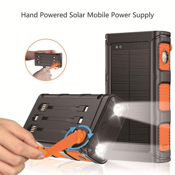 Centrale portative de lithium de câble intégré de systèmes solaires 10000mAh~30000mAh intelligent
