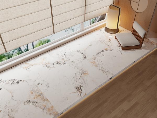 Polished Yellow Sintered Stone Slab 1600x3200mm Indoor Floor
