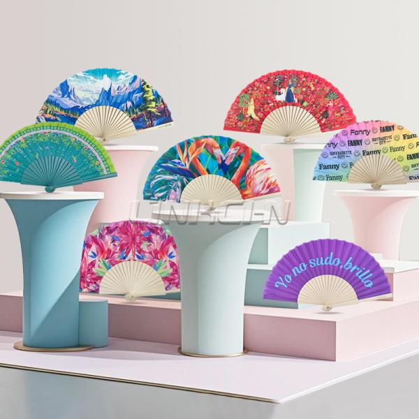 Wholesale Custom Handmade Folding Fans Original Wooden with Spanish Flowers for Promotion and Party