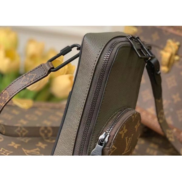 Brown Square Box Genunie Leather Camera Cross Body Bag Single Shoulder