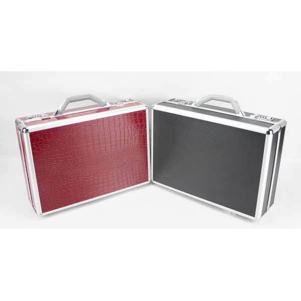 Витринного шкафа дозора перемещения хранения 42 дозоров портфель дозора PU алюминиевого красный кожаный алюминиевый