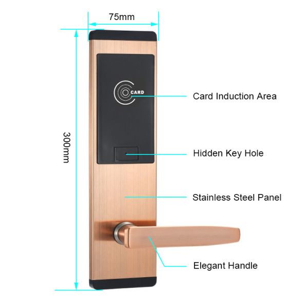 ANSI Mortise Card Entry Door Lock 75mm Electronic Card Door Lock System