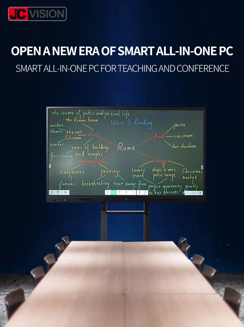 JCVISION LCD Screen Touch Panel Educational Teaching Android 11.0 Smart Whiteboard