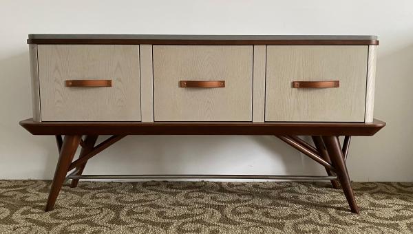 Solid Wood Frame And Legs Bathroom Cabinet And Stone Top Modern Freestanding