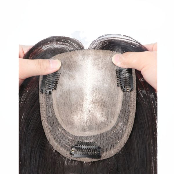 110% Density Silk Base Toupee with Bangs Brazilian Wedding Bridal Hair Accessory