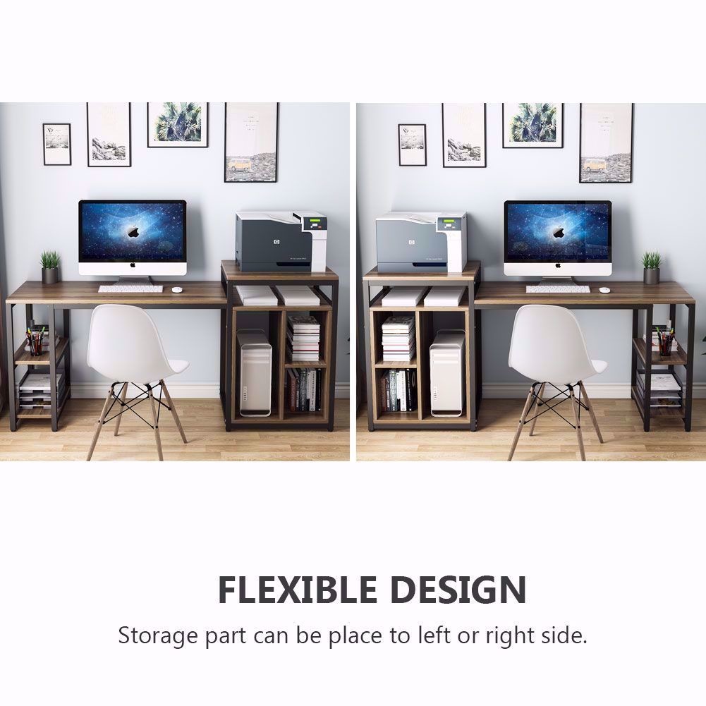 Commercial Soho Home Office Desk with Book Shelves Modern Furniture Metal and Wood