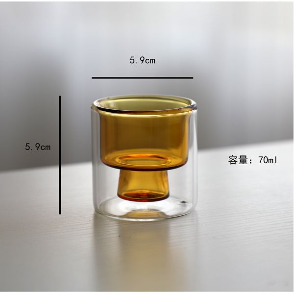 Glass Cup Double Wall High Borosilicate Glass Heat Resistant Milk Water Coffee Glass Mug Tumbler Cup Espresso Glass Cup