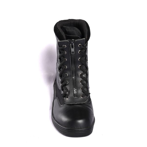 Водонепроницаемая стальная обувь Антискользящая PU подошва Шнурки для работы Черный цвет Человек Обувь безопасности