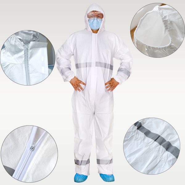 Non Woven Disposable Hazmat Suit Hi Vis Waterproof Safety Coverall With