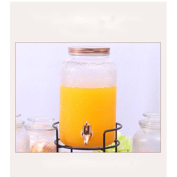 Wholesale Popular Hot Sale 5.5L clear glass beverage juice dispenser with filter