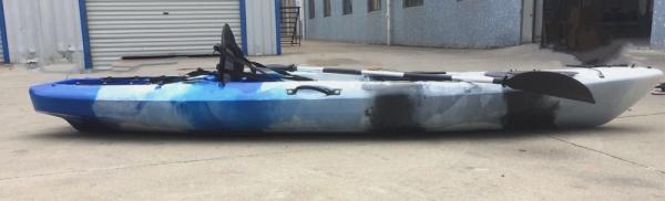 3.7M 12 Feet Long Open Fishing Kayaks  Polyethylene Open Hull With Soft Paddle Seat