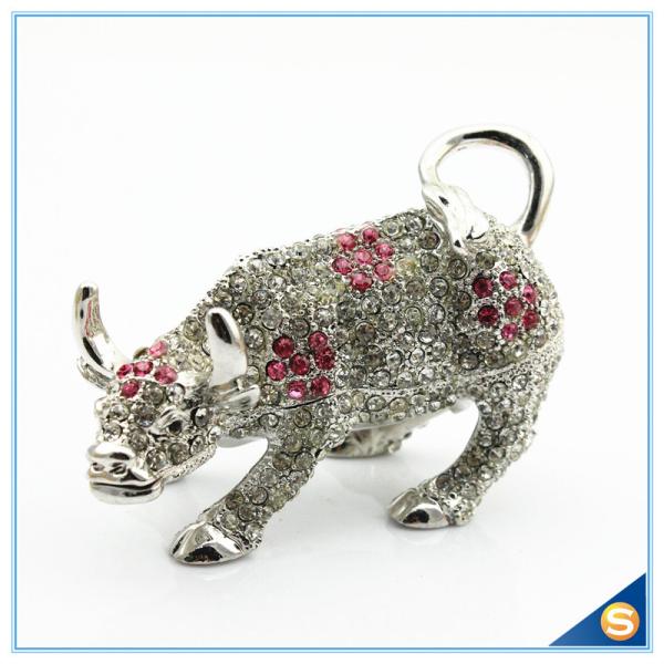 Wall Street Full Of Rhinestone Lucky Cattle Trinket Box Decoration Animal Trinket Box SCJ415