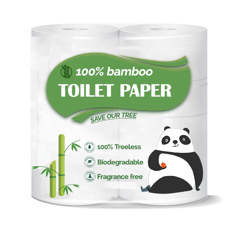 Customized Soft 100% Virgin Bamboo Pulp Eco-Friendly Toilet Paper with Custom Logo and Size Options
