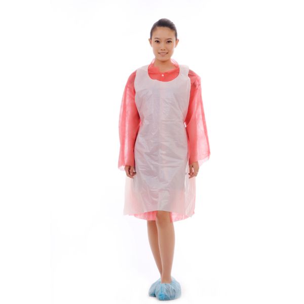 Disposable Aprons Waterproof Oil Proof PE Plastic Sleeveless Aprons