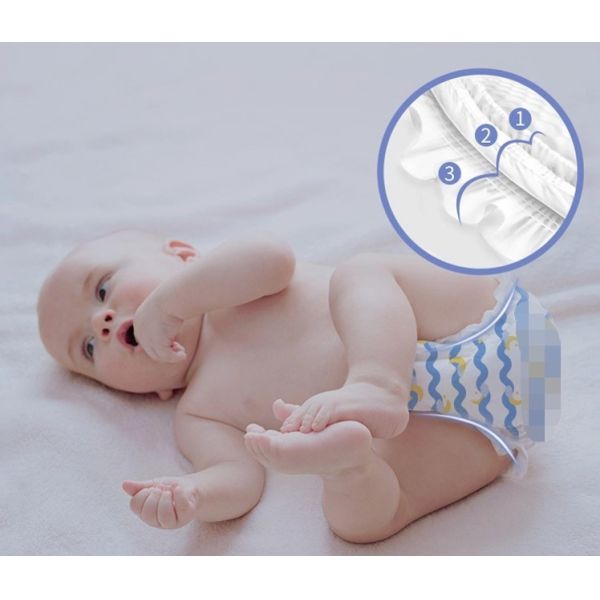 Elastic Waist Dry Surface Hydrophilic Non Woven Cotton Diaper