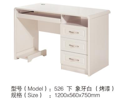 Ivory White MDF Computer Desk With Storage Drawers Optional Dimensions