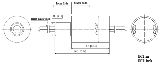 Super Mini Capsule Slip Ring 6 цепей 48VAC Volatge с низким уровнем электрического шума