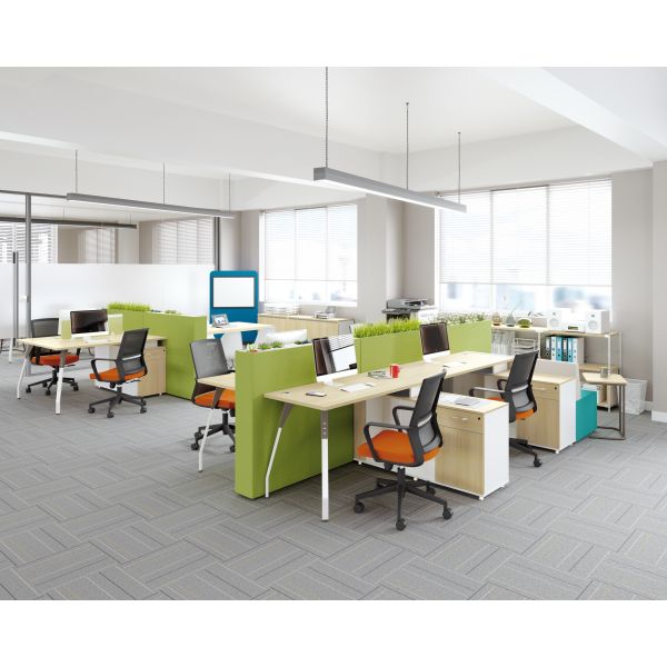 MDF Board Wooden Office Computer Table Melamine Office Furniture With Cabinet