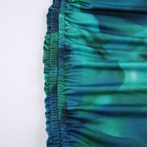OEM maufactory Tie Dye Oblique Shoulder Polyester Commute Hip Rope Skirt Stitching Long Sleeved