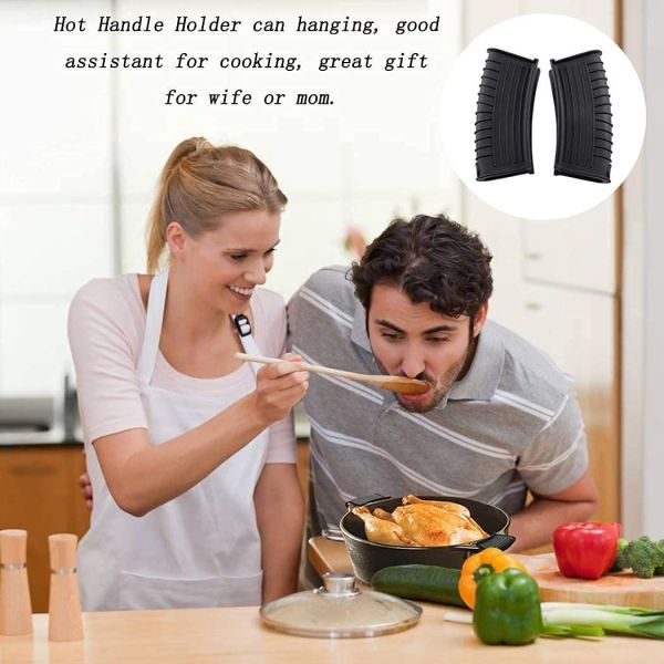 Силиконовый держатель горячей ручки Устойчивый к жары чугунный ковёр Скилеты Ручки Грипп Покрытия для кастрюли