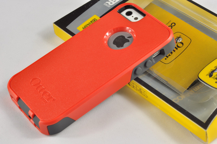 PC / TPE Lava Orange Iphone 5 Hard Shell Case With 2 Layers