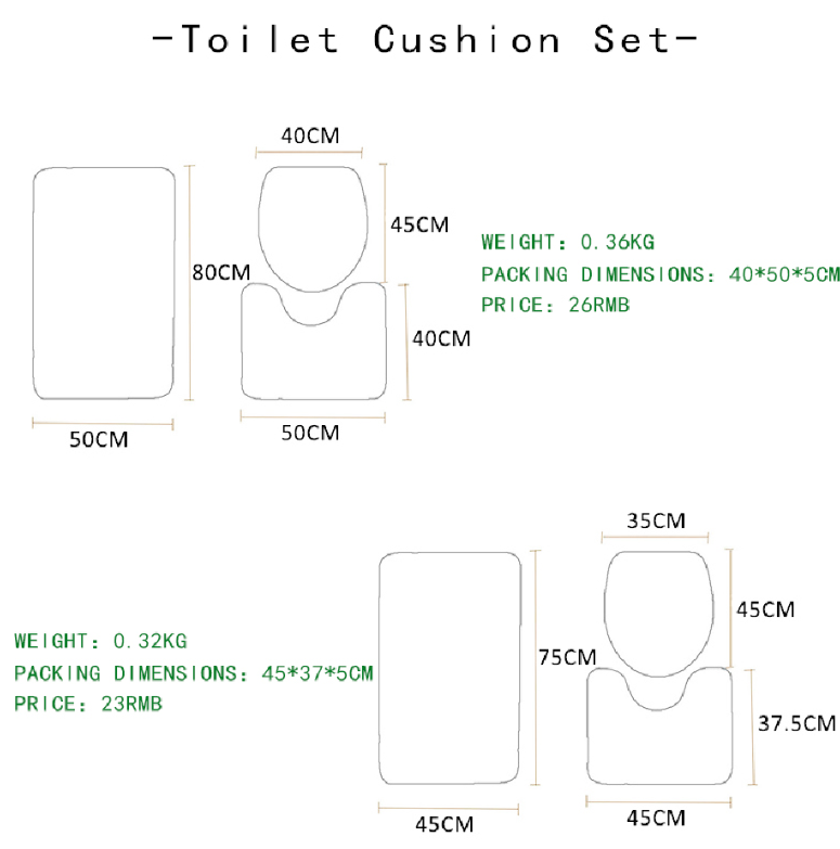 Washable 3 Piece Toilet Mat Set Sea And Sand Beach Scene Bath Mat