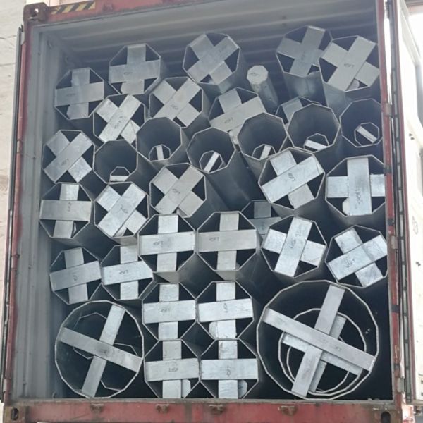 110FT 4 Segments Transmission Steel Pole Polygonal 10mm Composite Power Poles