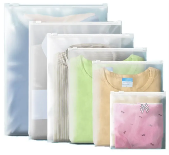 Reclosable Waterproof CPE Zipper Bag Plastic Storage Pouch For Cosmetic Electronic Accessories Packaging