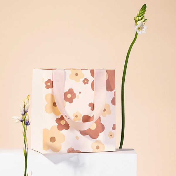 Высококачественный Оли печать цветы стиль косметическая одежда покупка бумаги подарочная упаковка мешок с логотипами