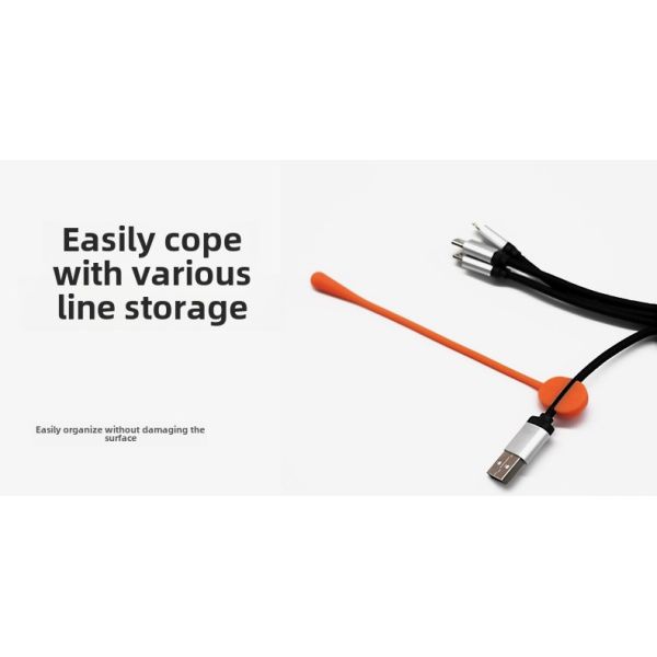 Silicone Solid Wire Bundler Buckle Desktop Strap-On Headphone Data Cable Organizer Stretch Silicone Rope Cable Ties Product