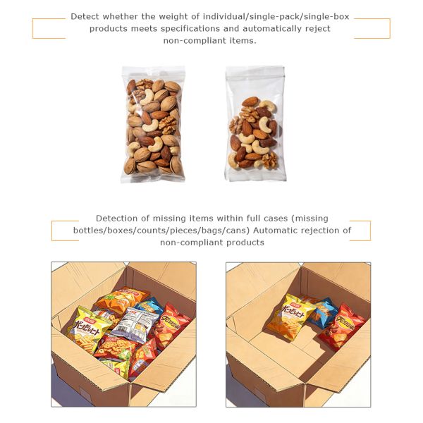 Online Checkweigher Conveyor with Reject System Packaging Line Weight Inspection Equipment