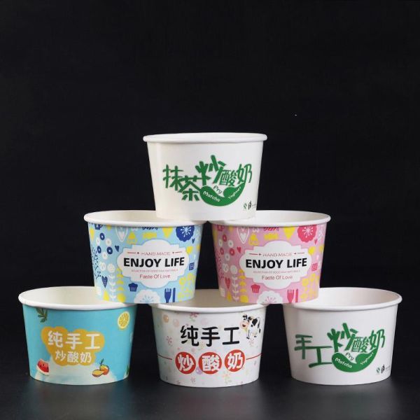 Custom Ice Cream Cup Packaging Disposable Paper Cup Without Lid US Currency US