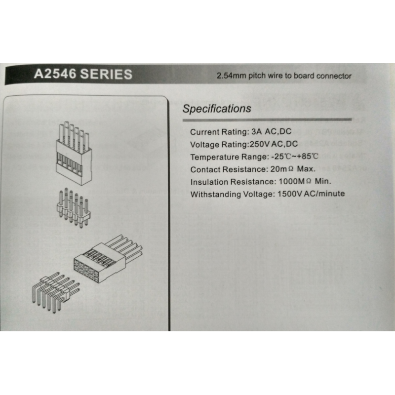 2.50mm Pitch Wire To Board Connectors Double Row SMT Housinh Wafer With PBT Material