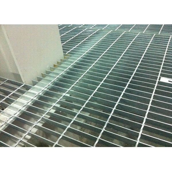 Flat Bar Galvanised Floor Grating , Round Bar Galvanized Walkway Grating