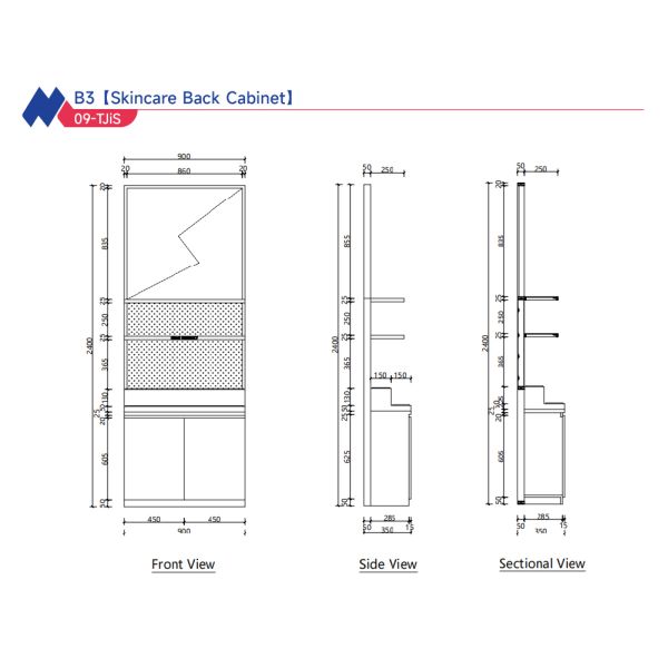 Translucent Lighting Perfume Display Cabinet Cases For Skincare Cosmetic Shop