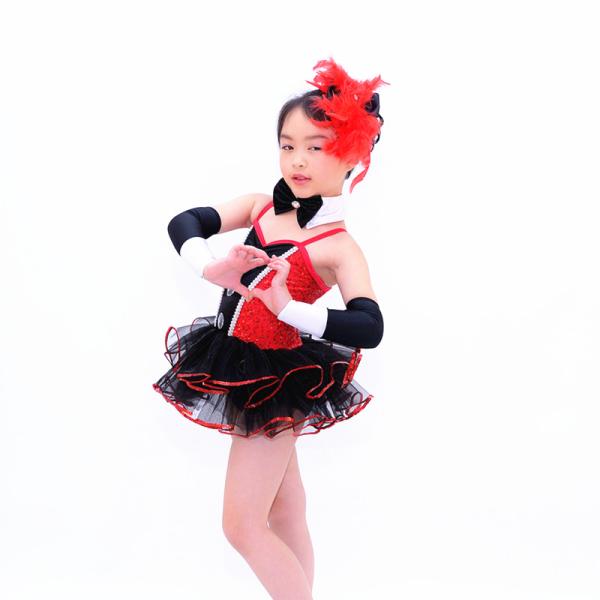 Children'S Dance Clothes Black Red Sequin Tutu Skirt  For Solo Performance