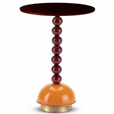 Fiberglass Painted Base Hotel Coffee Table Round Metal Corner Couch Side Table