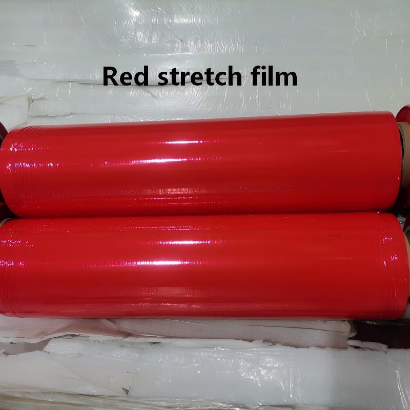 Custom Red LLDPE Machine Stretch Film for Pallet Wrapping Warehouse and Logistics Packaging