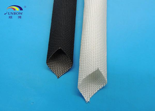 400 ℃ Flexible Black or White High Temperature Fiberglass Sleeving for Cables